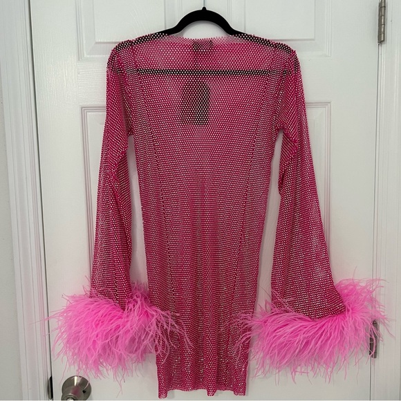 Santa Brands Feathers Mini Dress in Pink - Picture 10 of 15